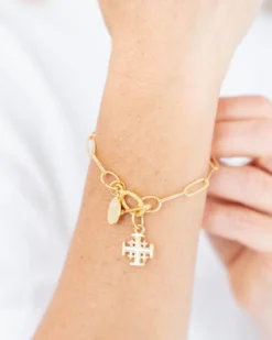 Jerusalem Cross Paperclip Bracelet