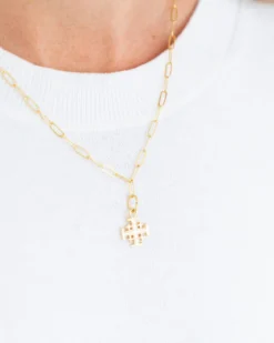 Jerusalem Cross Paperclip Necklace