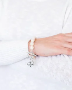 Jerusalem Cross Pearl Bracelet