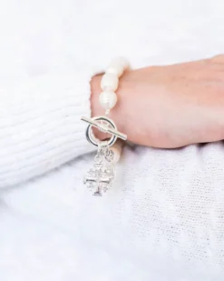 Jerusalem Cross Pearl Bracelet