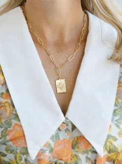 Jerusalem Cross Stamp Necklace