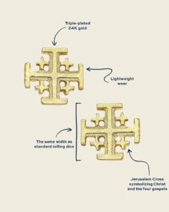 Jerusalem Cross Studs