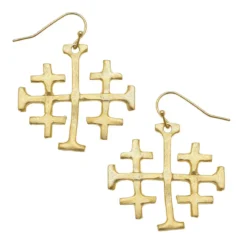 Large Jerusalem Cross Earrings