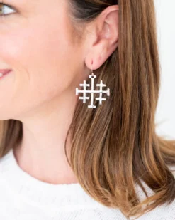 Large Jerusalem Cross Earrings