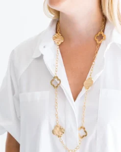 Long Clover Chain Necklace