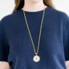 Long Coin Pendant Necklace