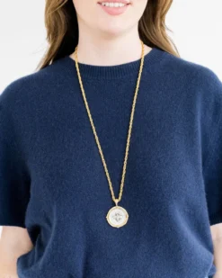 Long Coin Pendant Necklace