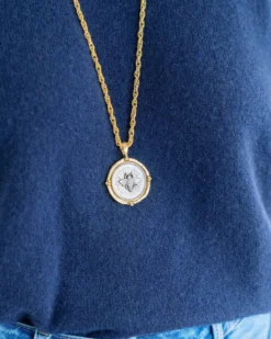 Long Coin Pendant Necklace