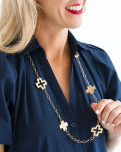 Long Cross Chain Necklace
