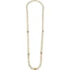 Long Linked Bead Chain Necklace