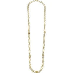 Long Linked Bead Chain Necklace