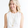 Long Mother of Pearl Bee Necklace