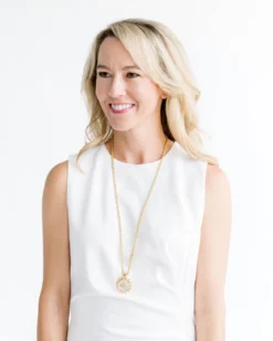 Long Mother of Pearl Bee Necklace