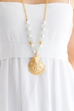Long Oyster and Pearl Necklace