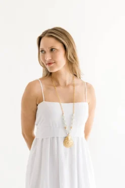 Long Oyster and Pearl Necklace