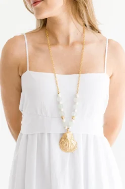 Long Oyster and Pearl Necklace