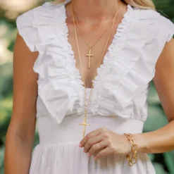 Long Tall Cross Necklace