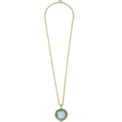 Long Venetian Glass Coin Intaglio Necklace
