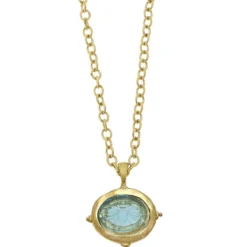 Long Venetian Glass Intaglio Necklace