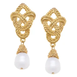 Love Knot Pearl Drop Earrings