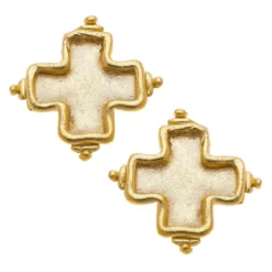 Mary Cross Studs
