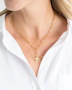 Medium Longhorn Paperclip Necklace