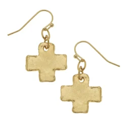 Mini Square Cross Earrings