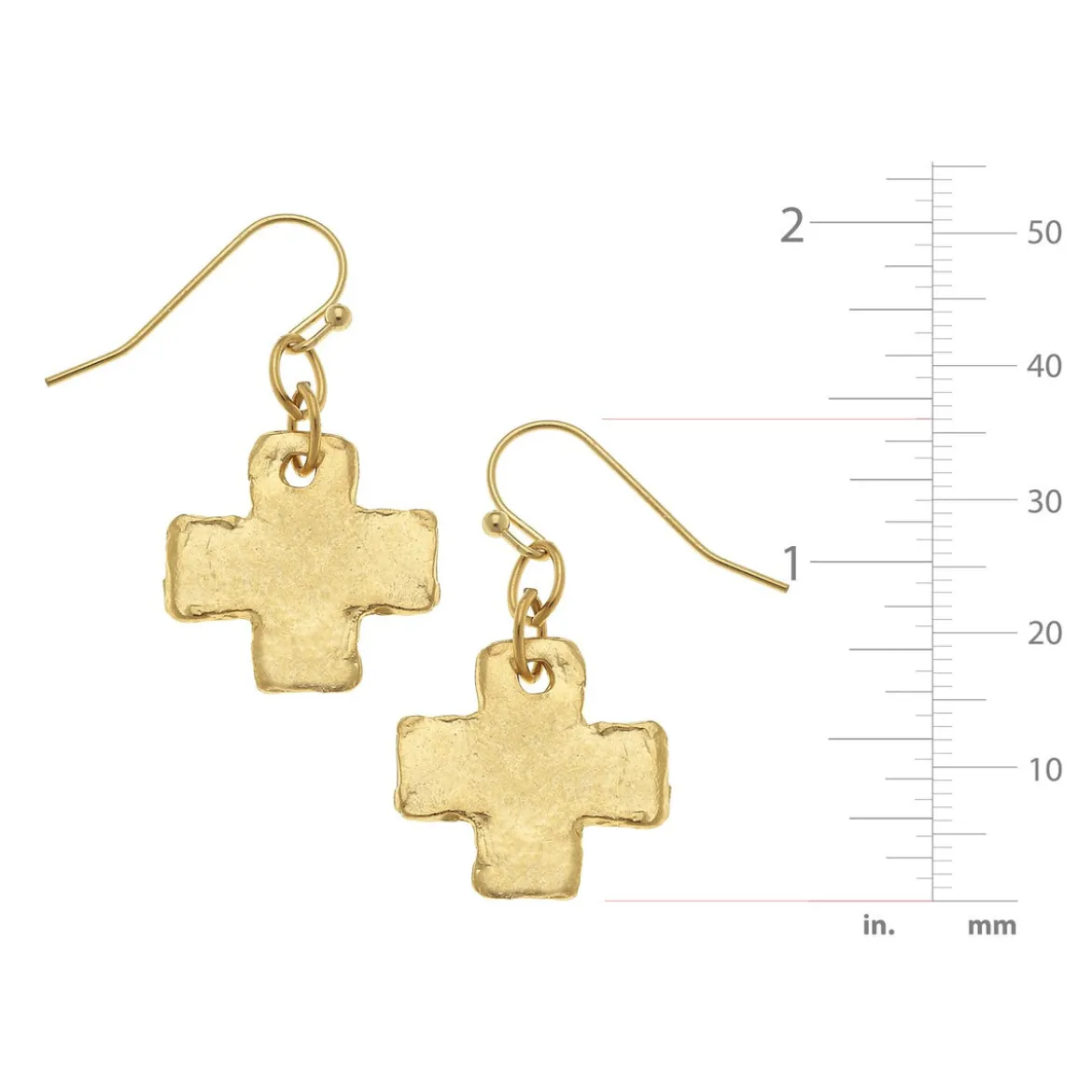 Mini Square Cross Earrings