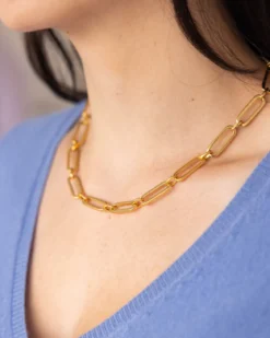 Mixed Link Paperclip Necklace