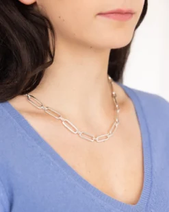 Mixed Link Paperclip Necklace