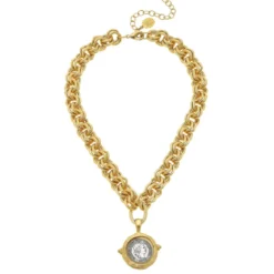 Mixed Metal Coin Necklace