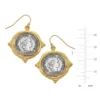 Mixed Metal French Franc Coin Earrings