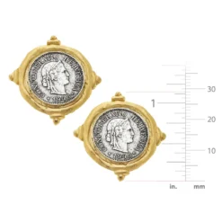 Mixed Metal French Franc Coin Studs