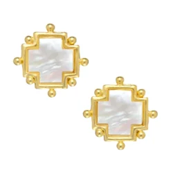 Mother of Pearl Cross Studs