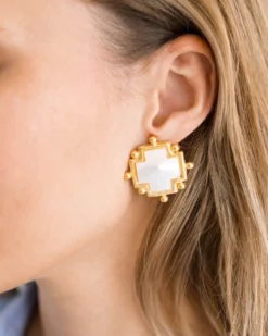 Mother of Pearl Cross Studs