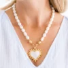 Mother of Pearl Heart Pearl Necklace