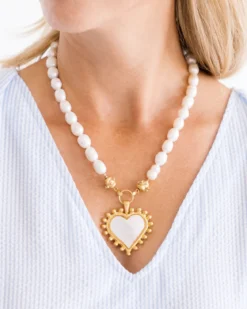 Mother of Pearl Heart Pearl Necklace
