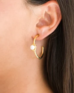 Pearl Accent Hoops
