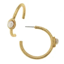 Pearl Accent Hoops
