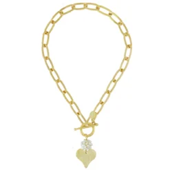 Pearl Cluster + Heart Toggle Necklace