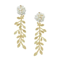 Pearl Cluster Vine Earrings