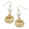 Pearl + Scallop Drop Earrings
