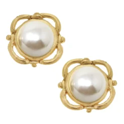 Pearl Scroll Studs