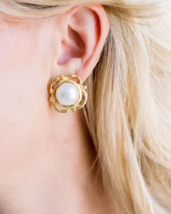 Pearl Scroll Studs