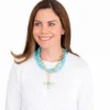 Quad Cross on Multi-Strand Turquoise Necklace