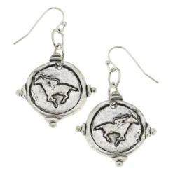 Race Horse Intaglio Earrings