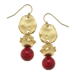 Red Coral Bentley Earrings