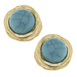 Round Turquoise Studs