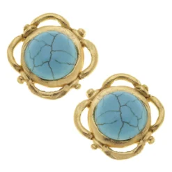 Scroll Turquoise Studs