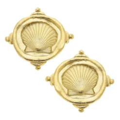 Shell Intaglio Studs